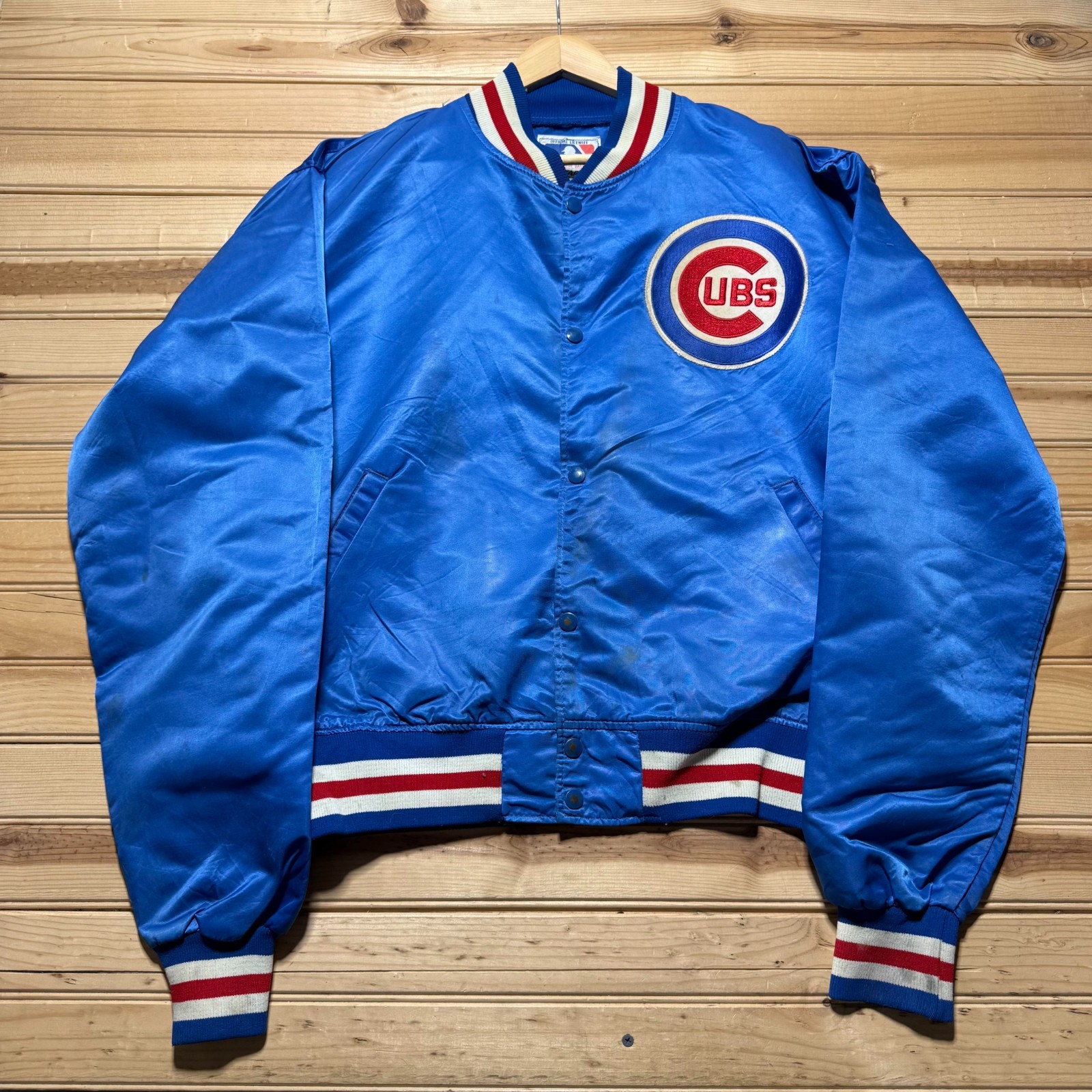 Vintage 80s 90s Chicago Cubs MLB Baseball Satin Bomber Jacket Men's - Size XL