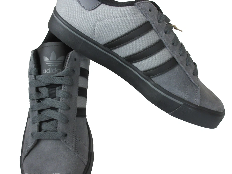 Adidas Men's Campus Vulc Grey Black Classic Casual Shoes JQ6359 Size 10 NIB - Image 4 of 4