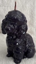 Vintage MCM Black Wax Poodle Shaped Candle