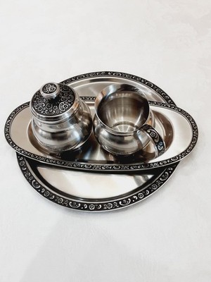 Oneida Custom Cream Sugar 3 Trays Set Stainless 18/8  Coffee Tea Cookie Platters