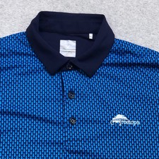 Callaway Polo Shirt Men's Large Blue Geometric Golf Performance Athletic Logo