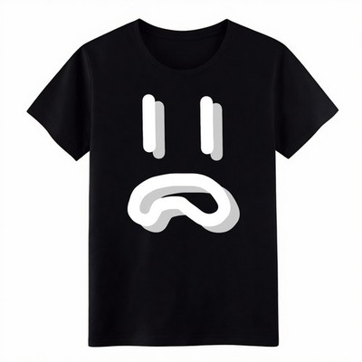 Unisex Meh Face Emoji Graphic Tee  Emo Style & Casual Hang Daily T-Shirt