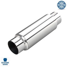 High Performance 3 Stainless Steel Resonator Muffler Universal Fit Quiet ...