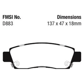 For Chevy Trailblazer 2002-2009 EBC DP41672R Yellowstuff Rear Brake Pads - Изображение 2 из 3