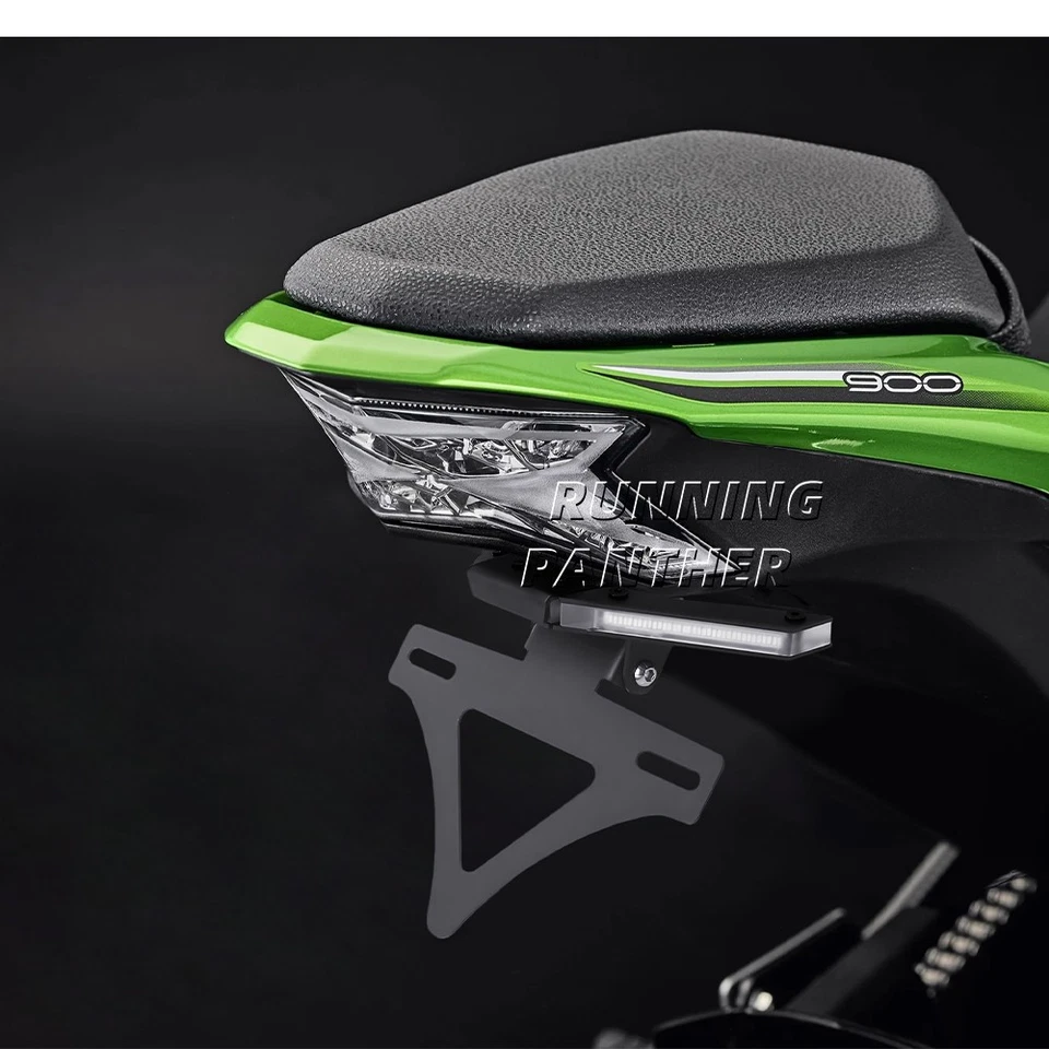 Soporte de matrícula LED integrado para señales de giro ordenadas traseras aptas para Kawasaki Z900 Foto 4 de 4