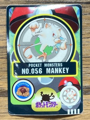 Pokemon Sealdass Sticker Card Mankey No.56 Bandai Pocket Monsters