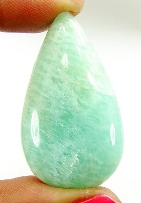 56.40 Ct Natural  Green Amazonite Loose Gemstone Cabochon Wire Wrap Stone - 1706
