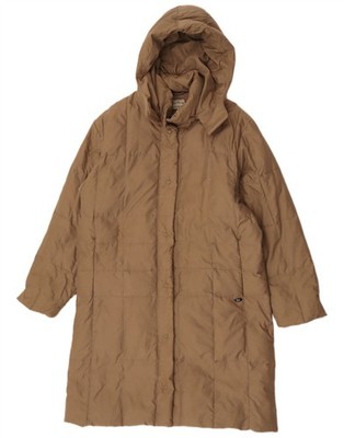 Sergio Tacchini Damen wattierter Mantel mit Kapuze IT 46 Large beige Polyester AC25