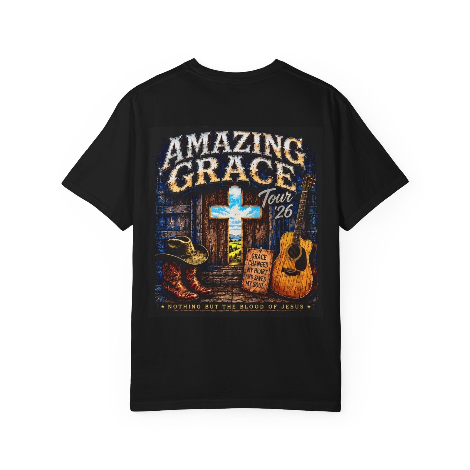 Camiseta Amazing Grace | Diseño Gospel Silueta Vaquera