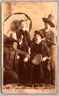 CDV GROUP IN FANCY DRESS BY ABEL LEWIS ISLE OF MAN ANTIQUE PHOTO TAMBOURINE