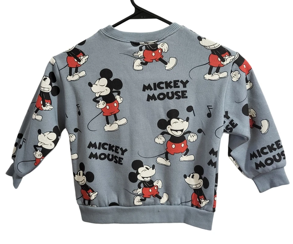 Sudadera Zara Mickey Mouse Disney 100 Talla 2-3 Años Gris Unisex Manga Larga Nueva con Etiquetas Foto 4 de 4