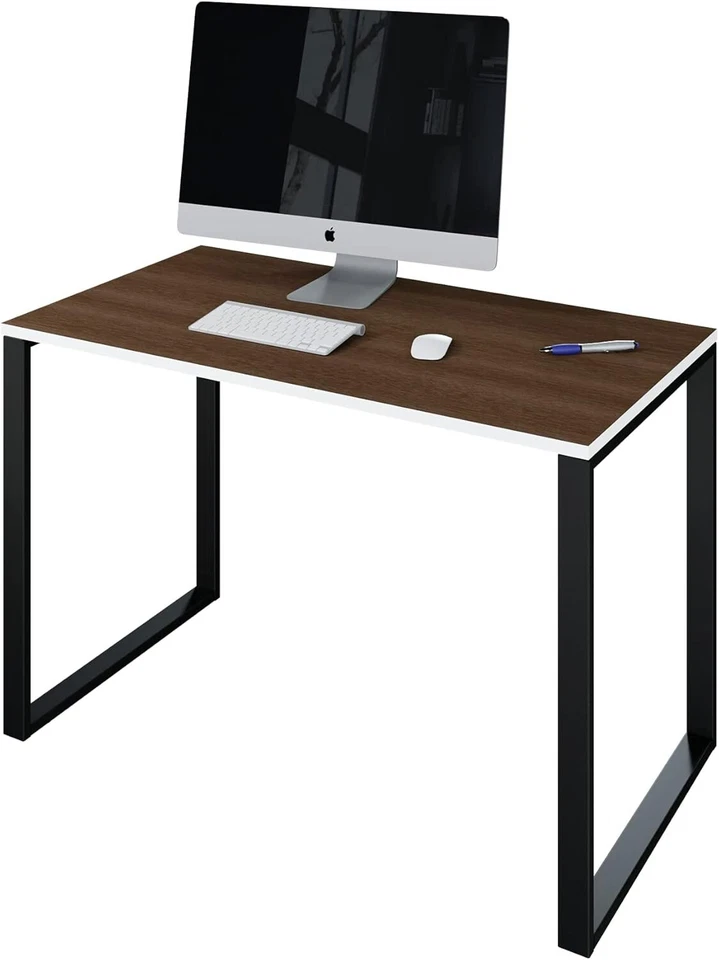 LEVIRA Fulda Schreibtisch 110x60 cm | Modern, Holzoptik, Schwarz/Wenge, Metallge - Bild 4 von 4