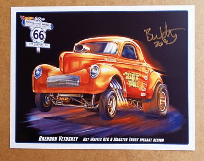 Signed Brendon Vetuskey 2019 Hot Wheels 33rd Convention 41 Willys