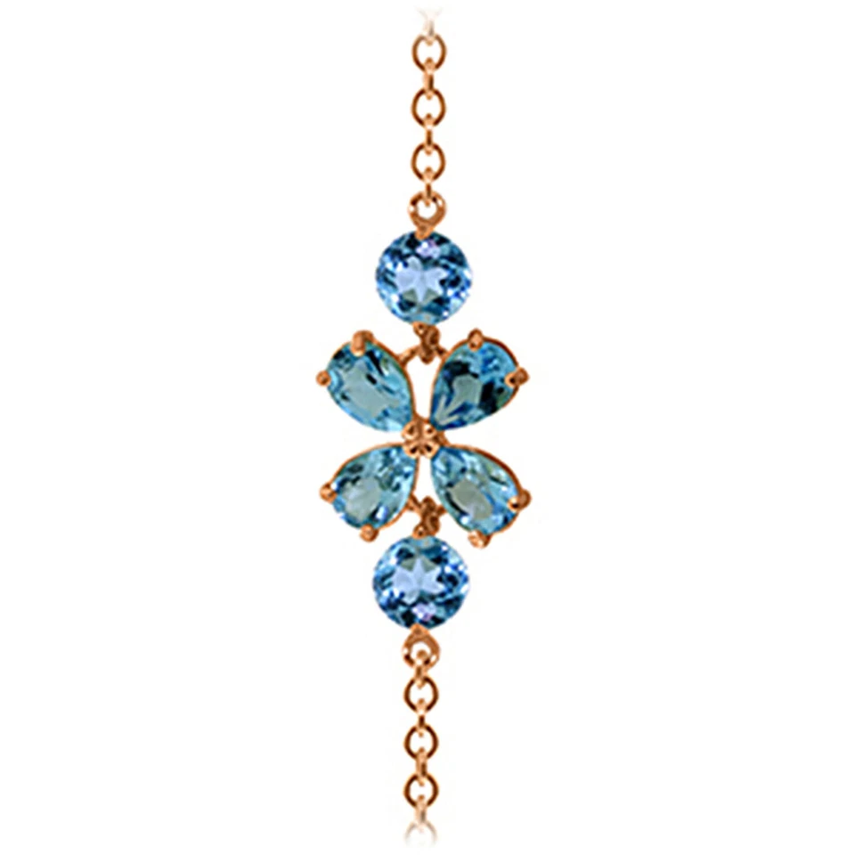 14K. PULSERA ORO MACIZO CON TOPACIO AZUL NATURAL Foto 2 de 4