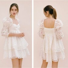 Storia Anthropologie Daisy Babydoll Dress Floral Cottagecore Coquette Size Med