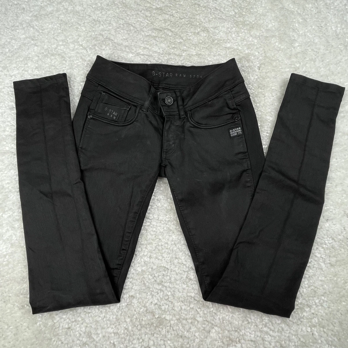 G Star Raw Midge Cody Mid Skinny Jean Black Coated Wash Womens 25