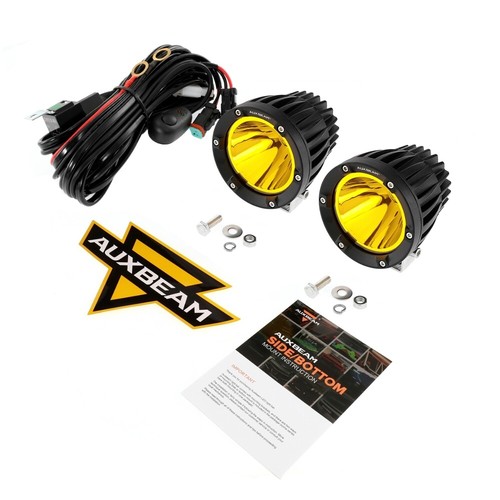 AUXBEAM 4" Punto Redondo LED Vainas Luz de Trabajo Offroad Lámpara de Conducción Ámbar Blanco - Imagen 15 de 17