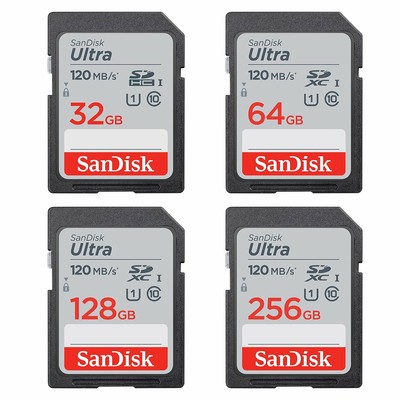 SanDisk 32GB 64GB 128GB 256GB Ultra Class 10 SD XC 120MB/s SDXC Speicherkarte OC
