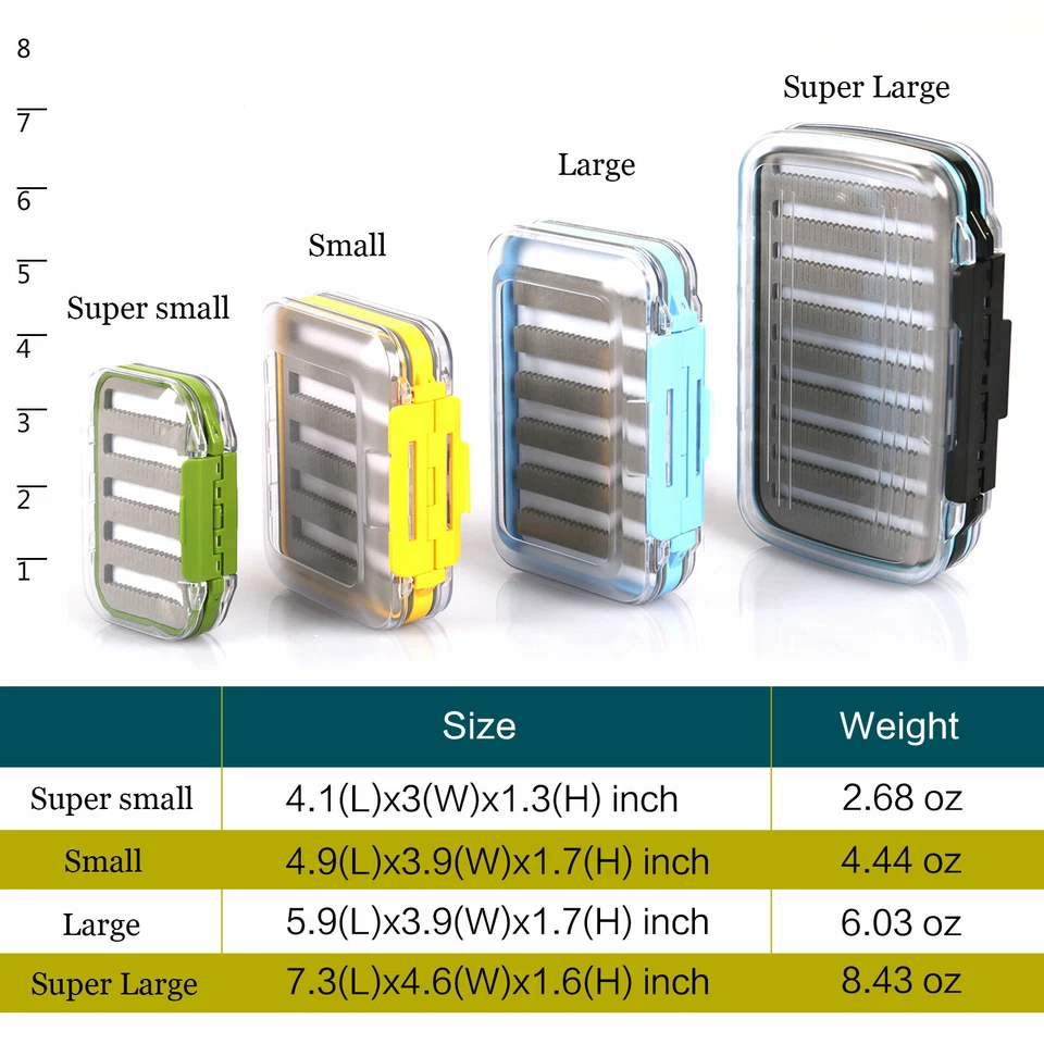 Maxcatch Caja de Pesca con Mosca Impermeable Doble Ranura Lateral Espuma Tapa Aparejos Plantilla Cajas Foto 2 de 4