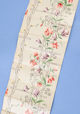 Vintage 1959 Wallpaper Sample 150 x 26cm Sweet Pea Trellis Design RARE FIND