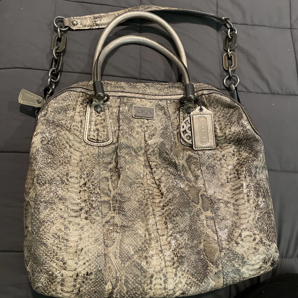 Coach Kristin Python Metallic hobo leather Satchel Shoulder Purse # E1026-15364 - Image 3 of 4