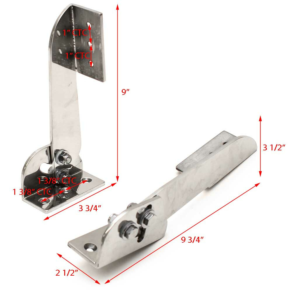 Boat Seat Mounting Hinges Polished Stainless Steel (Set of 2) eBay