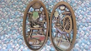 burwood hangings tyme scultped 1960s pair decor