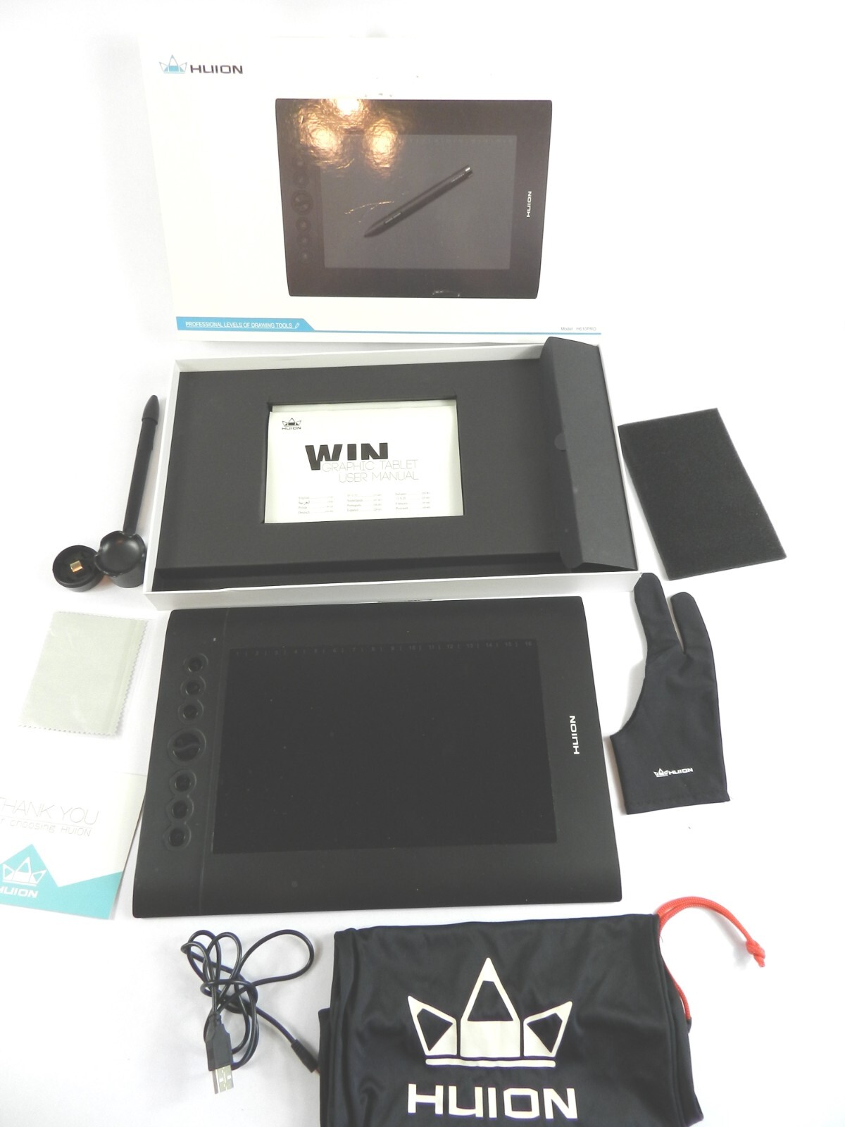 Huion Inspiroy H610Pro Black Portable Graphic Drawing Tablet With