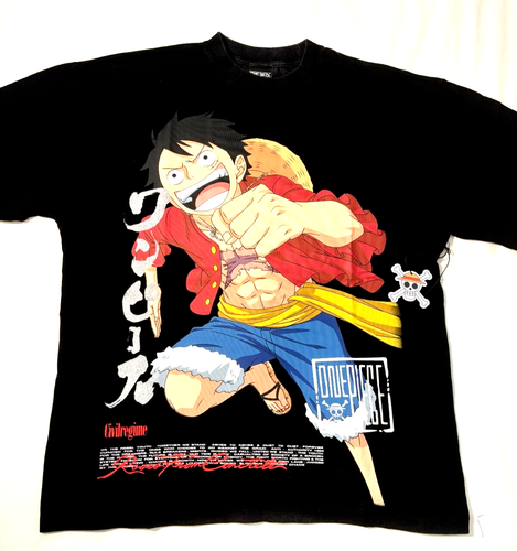 Civil Regime X One Piece LUFFY Classic Oversized Vintage Black Tee Shirt Large
