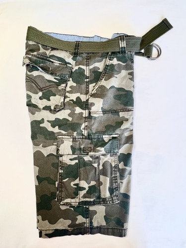 LEVIS Army Green Camoflauge Cargo Short 100% Cotton Adj. Waist Youth Boys SZ 16R - Picture 5 of 10