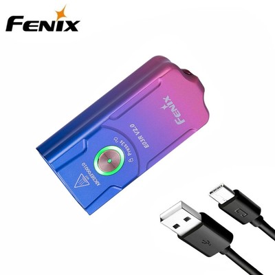 Fenix E03R V2.0 500 lumens keychain flashlight 500 lumens Type-c charging-Blue