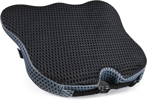 Car Seat Wedge Cushion: Memory Foam, Comfort, Pain Relief for Sciatica (Black)