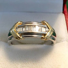 1990's Two Tone 14k Gold Ring w/Baguette Diamonds Size: 11 (21 mm)  8.1 g. VGC — photo 1