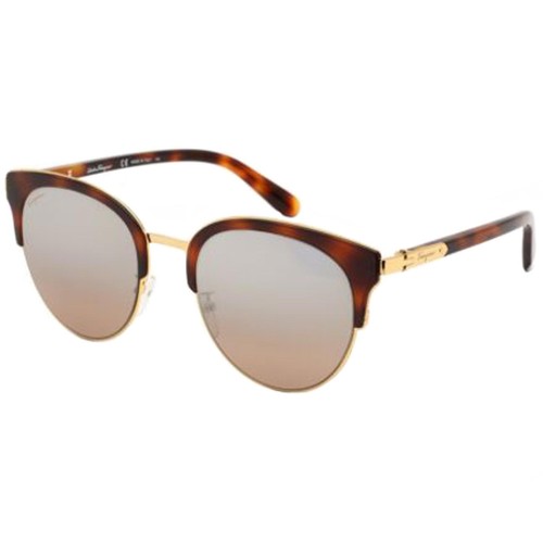 Salvatore Ferragamo Women's Sunglasses Brown Lens Havana and Gold
