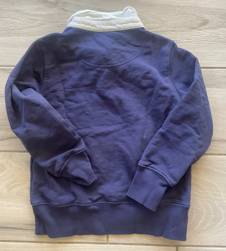 Hanna Andersson Shirt Boys 120 Blue Long Sleeve Collared White - Image 3 of 3