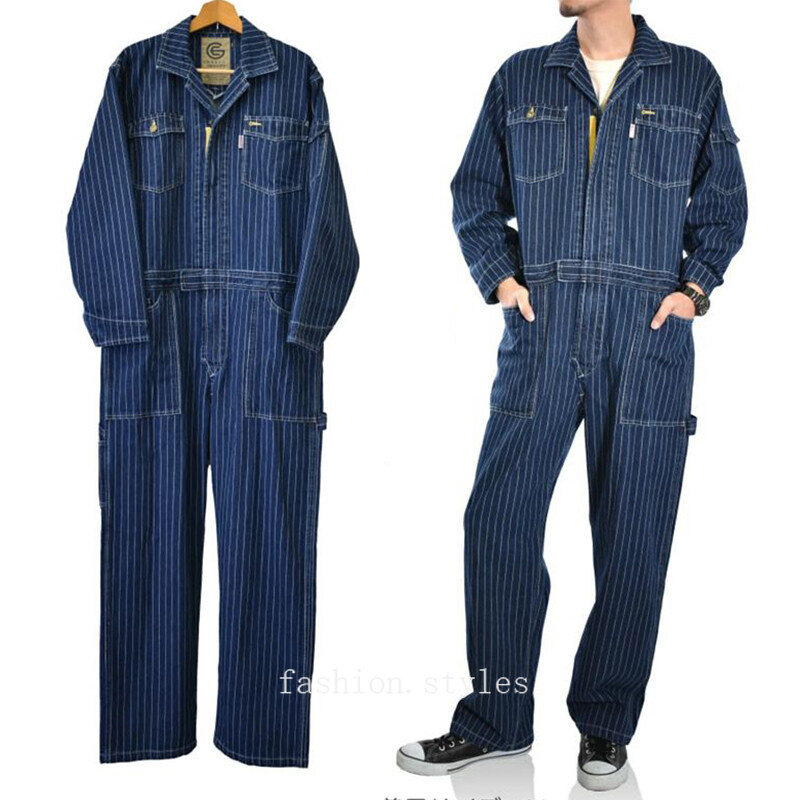 Men's LOT 951 Stripe Denim Coverall Jeans Motorcycle