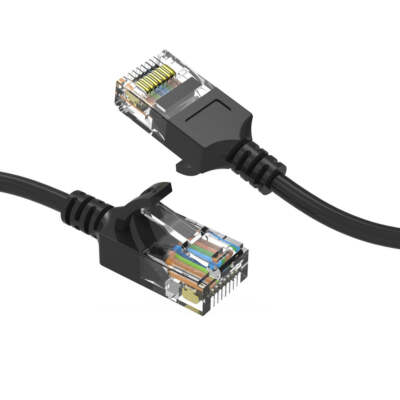 1.5Ft CAT6A UTP Slim Ethernet Network Booted Cable 28AWG Black