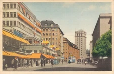 Sweden Stockholm Kungsgatan Med Centrum Kungstornen Vintage Postcard B56