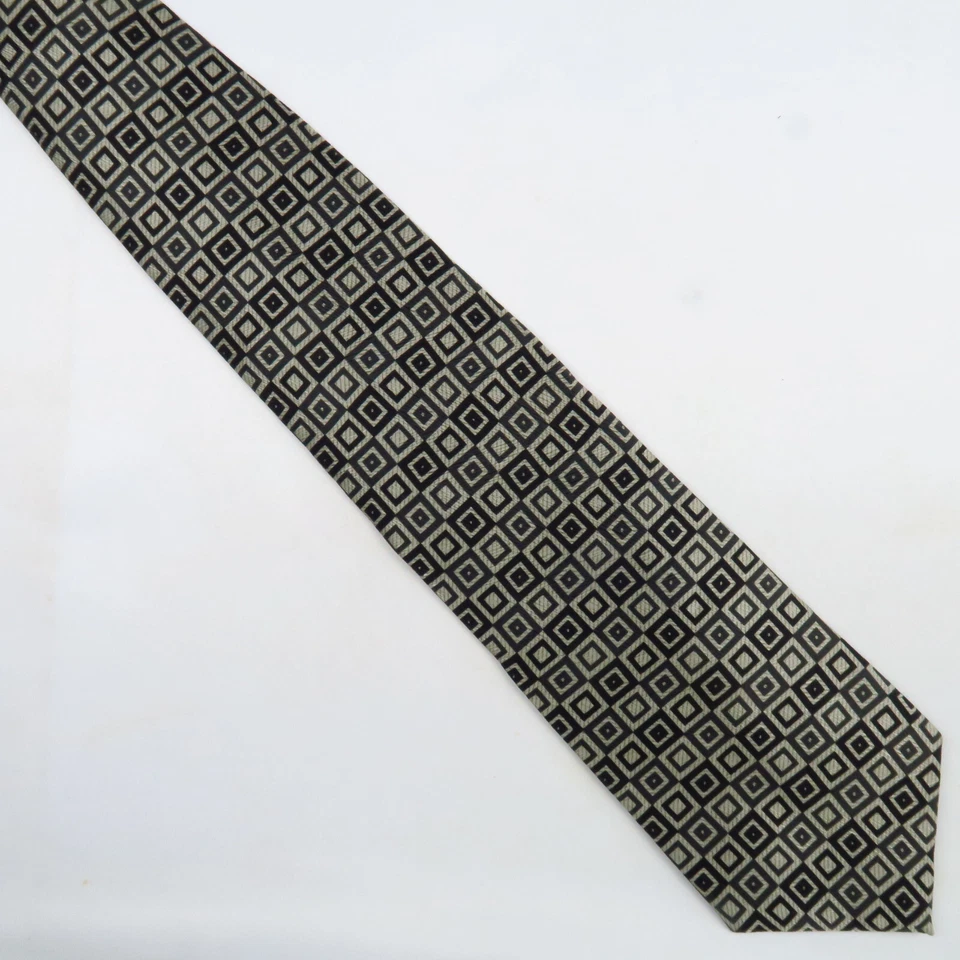 Corbata de cuello vintage Guess American Classics cajas geométricas para hombre 54x4 negra crema Foto 2 de 4