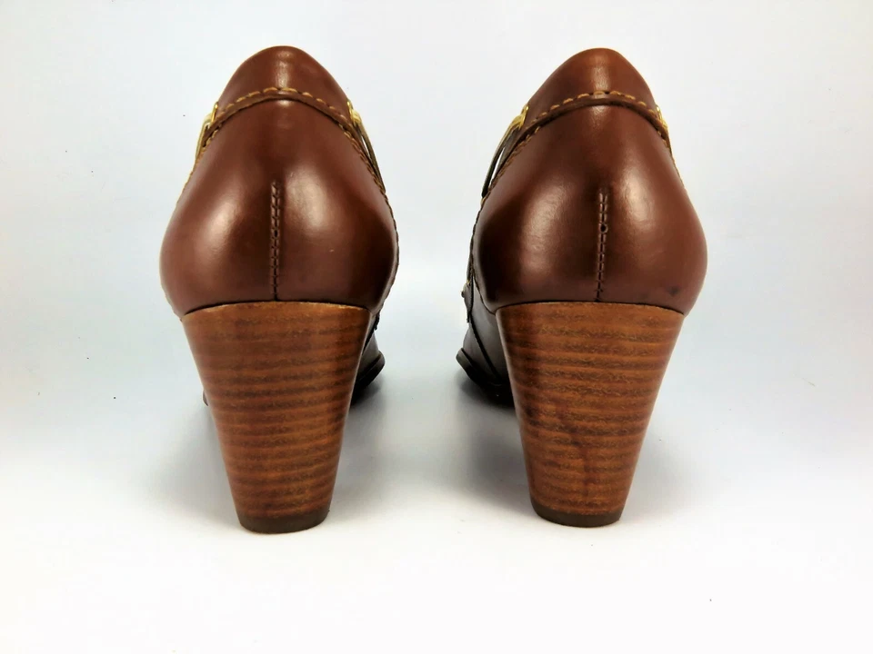 Zapatos de salón Sebago LISBON TIE para mujer talla 9,5 M cuero marrón artesanal tacones de 2-3/4" Foto 4 de 4