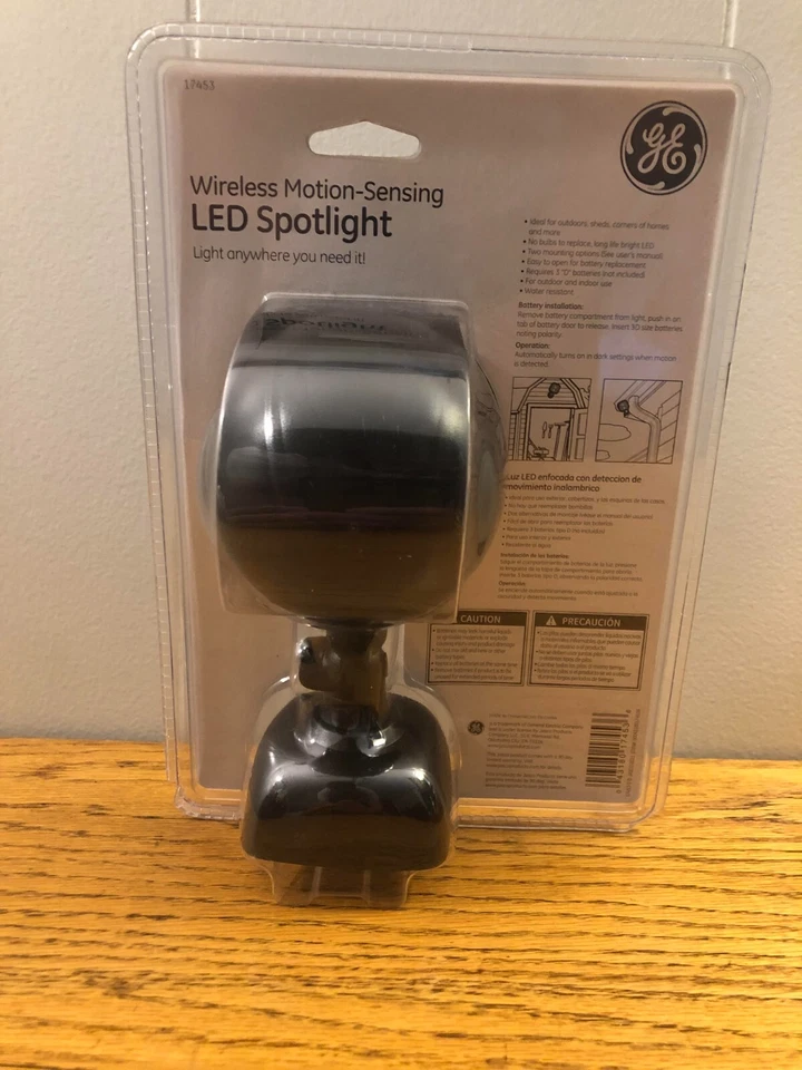 Motion Sensor Wireless Security Spotlight Battery-Powered Black GE 17453 In/Out - Image 2 of 2