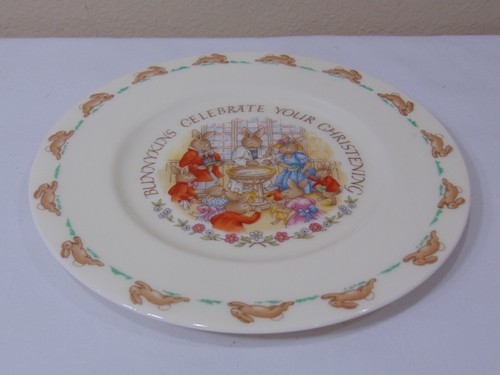 ROYAL DOULTON BUNNYKINS CELEBRA IL TUO PIATTO BATTESIMO 8 POLLICI FINE OSSO CINA - Foto 6 di 7
