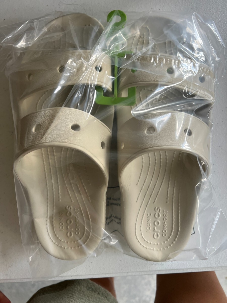 Crocs Classic Double Strap Sandals White Iconic Comfort NEW CROCS Iconic Comfort Triple White Men10 Women12 Double Strap  main image 4