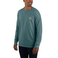 Carhartt Force Men's Relaxed Fit Midweight Pocket Long Sleeve T-Shirt Seapine TK