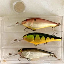 Vintage LOT 3 Mister Twister Sportfisher Shad Rap Crankbaits BALSA FISHING LURES