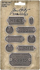 Idea-Ology Metal Factory Tags-9/Pkg - 2 Pack