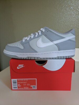 size 7.5 Women = 6 Youth nike dunk low black white panda dunks 6y