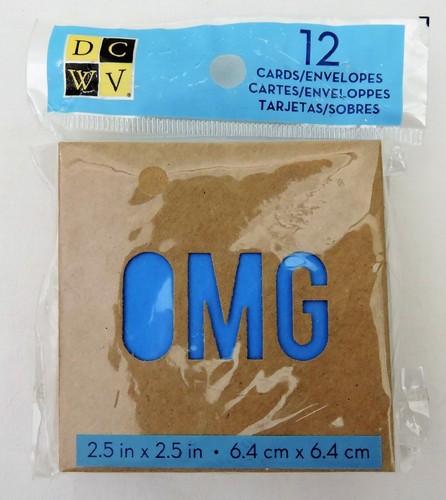 DCWV Mini Karten mit Umschlägen, 'OMG', 12er Pack, 2,5" x 2,5" NEU - Bild 1 von 2