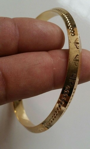 NEW Gold Plated Laser Engraved Khandas Sikh Singh Khalsa Kara Bangle Kada D9 - Picture 8 of 12