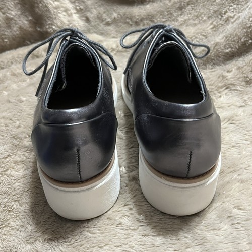 Clarks Collection Sharon Crystal Wedge Oxford Shoes Silver Leather Women Sz 8.5M - 第 4/15 張圖片